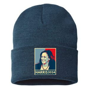 Kamala Harris 2024 Retro Usa Election Sustainable Knit Beanie