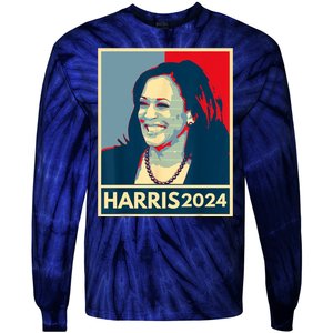 Kamala Harris 2024 Retro Usa Election Tie-Dye Long Sleeve Shirt