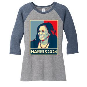 Kamala Harris 2024 Retro Usa Election Women's Tri-Blend 3/4-Sleeve Raglan Shirt