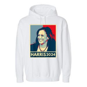 Kamala Harris 2024 Retro Usa Election Garment-Dyed Fleece Hoodie