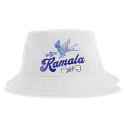 Kamala Harris 2024 For President Patriotic Campaign Raglan Sustainable Bucket Hat