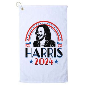 Kamala Harris 2024 Madam President Retro Vote Democrat Women Platinum Collection Golf Towel