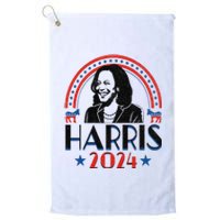 Kamala Harris 2024 Madam President Retro Vote Democrat Women Platinum Collection Golf Towel