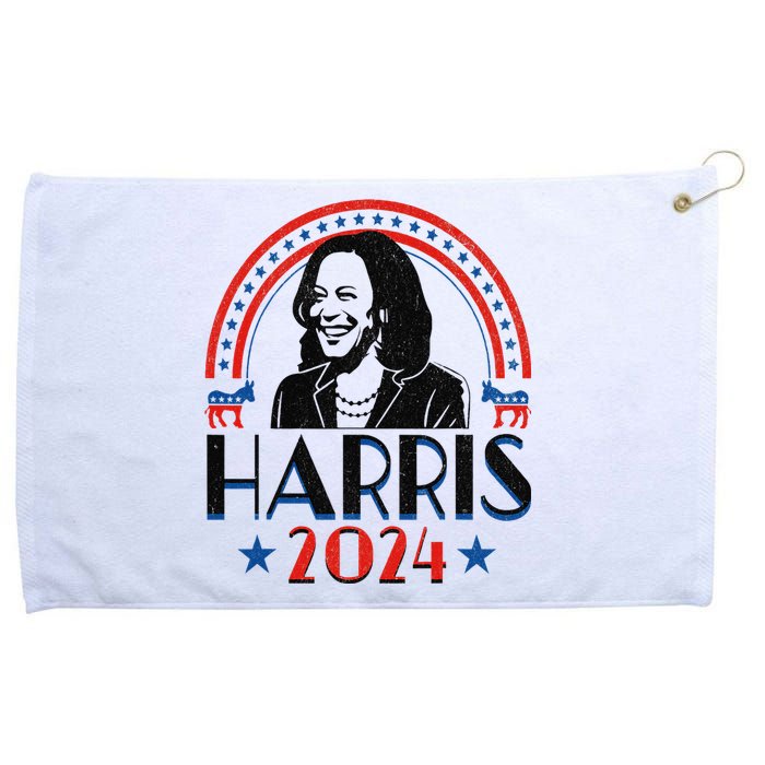 Kamala Harris 2024 Madam President Retro Vote Democrat Women Grommeted Golf Towel