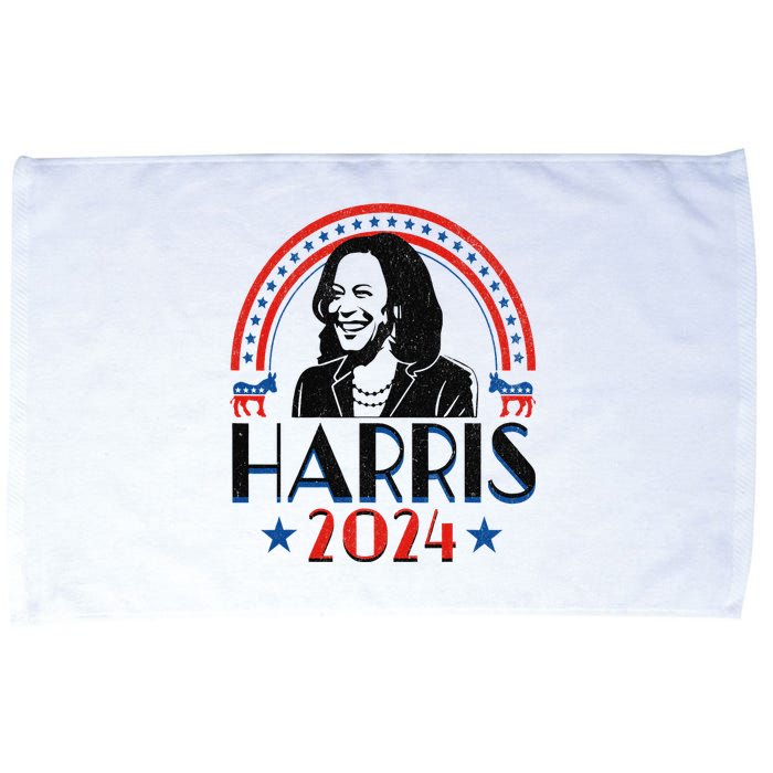 Kamala Harris 2024 Madam President Retro Vote Democrat Women Microfiber Hand Towel