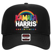 Kamala Harris 2024 High Crown Mesh Back Trucker Hat