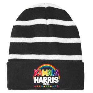 Kamala Harris 2024 Striped Beanie with Solid Band