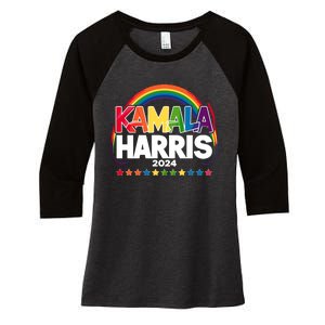 Kamala Harris 2024 Women's Tri-Blend 3/4-Sleeve Raglan Shirt