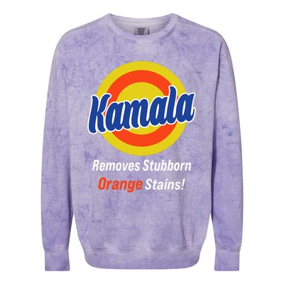 Kamala Harris 2024 Removes Stubborn Orange Stains Colorblast Crewneck Sweatshirt