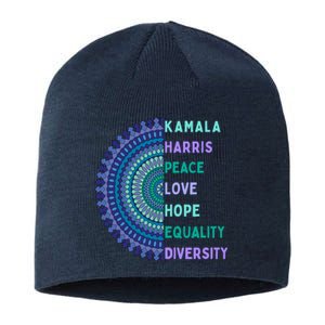 Kamala Harris 2024. Peace Love Hope Equality Diversity Sustainable Beanie