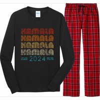 Kamala Harris 2024 Retro Vintage Election President 2024 Long Sleeve Pajama Set