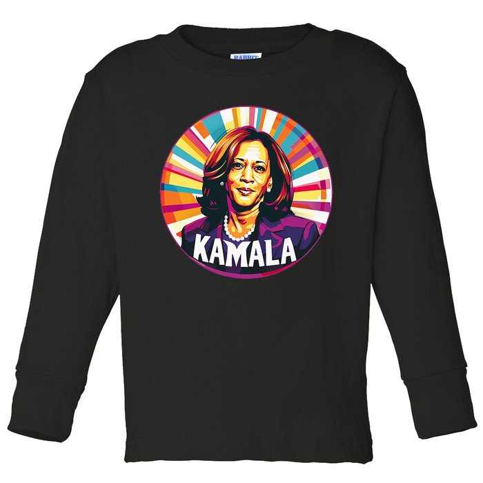 Kamala Harris 2024 24 Madam Vice President Toddler Long Sleeve Shirt