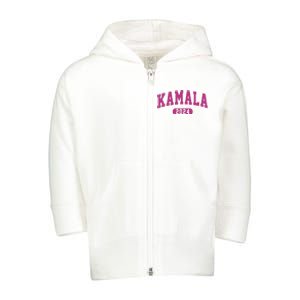 Kamala Harris 2024 President Varsity Toddler Zip Fleece Hoodie