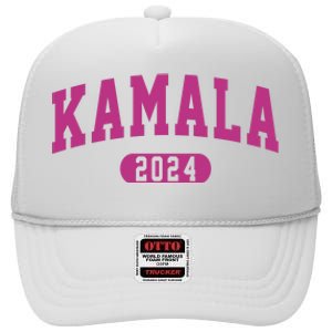 Kamala Harris 2024 President Varsity High Crown Mesh Back Trucker Hat