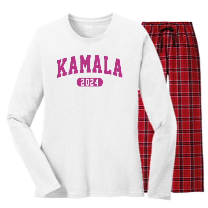 Kamala Harris 2024 President Varsity Women's Long Sleeve Flannel Pajama Set 