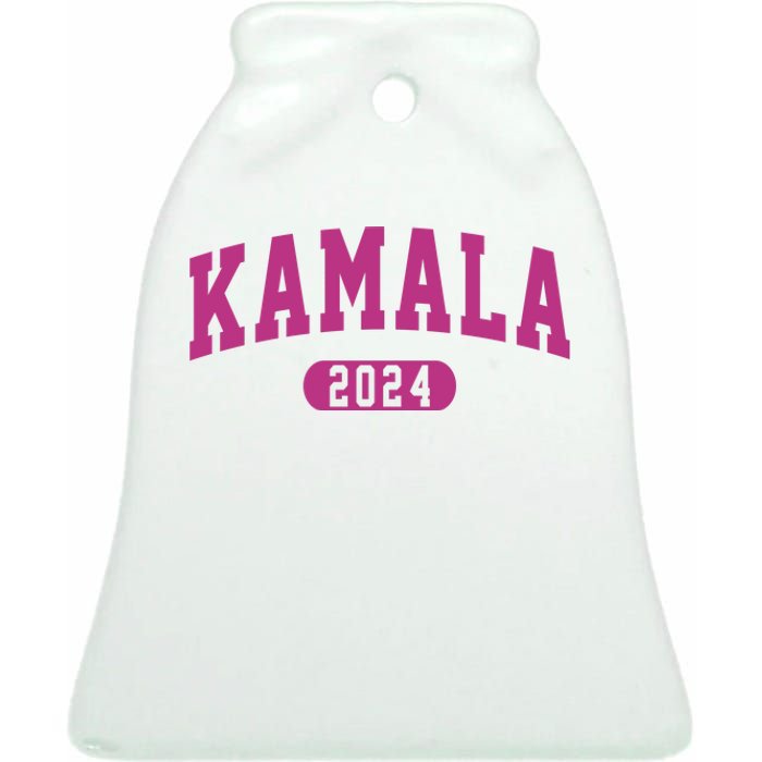 Kamala Harris 2024 President Varsity Ceramic Bell Ornament