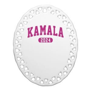 Kamala Harris 2024 President Varsity Ceramic Oval Ornament