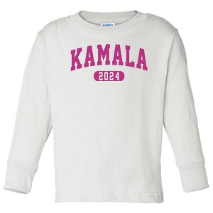 Kamala Harris 2024 President Varsity Toddler Long Sleeve Shirt