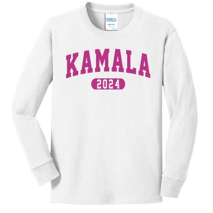 Kamala Harris 2024 President Varsity Kids Long Sleeve Shirt