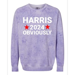 Kamala Harris 2024 Obviously Kamala Harris For President Obviously Colorblast Crewneck Sweatshirt