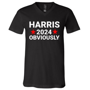 Kamala Harris 2024 Obviously Kamala Harris For President Obviously V-Neck T-Shirt