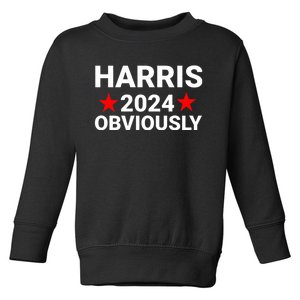 Kamala Harris 2024 Obviously Kamala Harris For President Obviously Toddler Sweatshirt