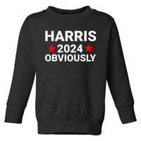 Kamala Harris 2024 Obviously Kamala Harris For President Obviously Toddler Sweatshirt