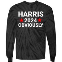 Kamala Harris 2024 Obviously Kamala Harris For President Obviously Tie-Dye Long Sleeve Shirt