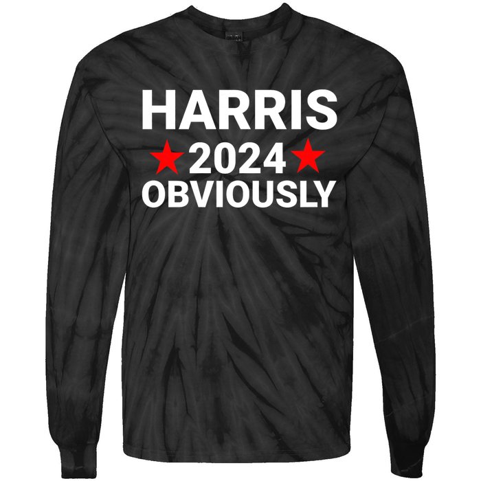 Kamala Harris 2024 Obviously Kamala Harris For President Obviously Tie-Dye Long Sleeve Shirt