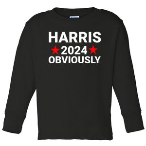 Kamala Harris 2024 Obviously Kamala Harris For President Obviously Toddler Long Sleeve Shirt