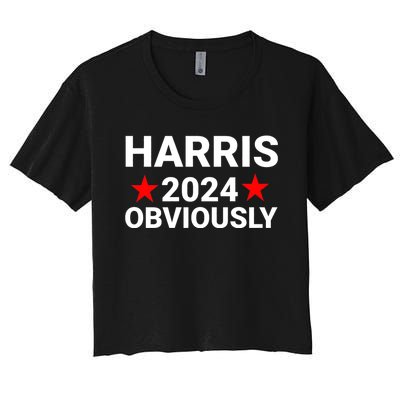 Kamala Harris 2024 Obviously Kamala Harris For President Obviously Women's Crop Top Tee