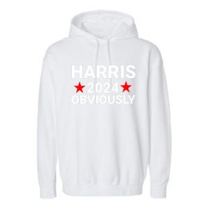 Kamala Harris 2024 Obviously Kamala Harris For President Obviously Garment-Dyed Fleece Hoodie