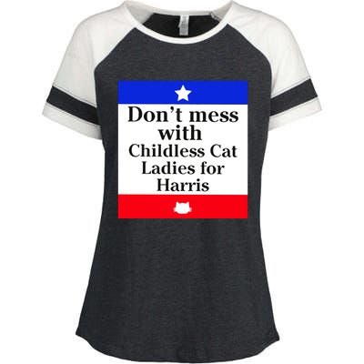 Kamala Harris 2024 Don’T Mess With Childless Cat Ladies For Harris Enza Ladies Jersey Colorblock Tee