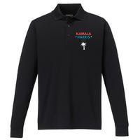 Kamala Harris 2024 Us Election Coconut Funny Meme Hilarious Politics Humor Usa Performance Long Sleeve Polo