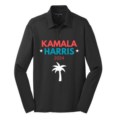 Kamala Harris 2024 Us Election Coconut Funny Meme Hilarious Politics Humor Usa Silk Touch Performance Long Sleeve Polo