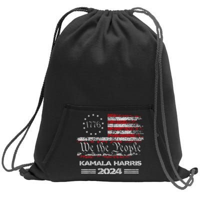 Kamala Harris 2024 Us Flag Democratic President Sweatshirt Cinch Pack Bag