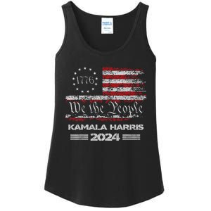 Kamala Harris 2024 Us Flag Democratic President Ladies Essential Tank