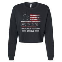 Kamala Harris 2024 Us Flag Democratic President Cropped Pullover Crew