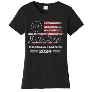 Kamala Harris 2024 Us Flag Democratic President Women's T-Shirt