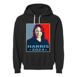 Kamala Harris 2024 President America Vote Democrats Garment-Dyed Fleece Hoodie