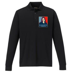 Kamala Harris 2024 President America Vote Democrats Performance Long Sleeve Polo