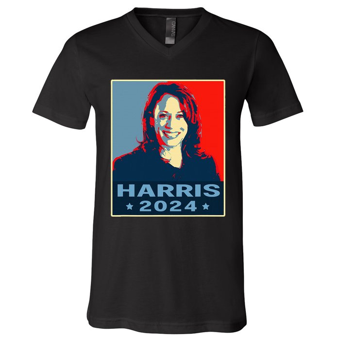 Kamala Harris 2024 President America Vote Democrats V-Neck T-Shirt