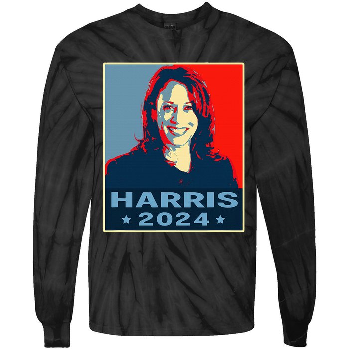 Kamala Harris 2024 President America Vote Democrats Tie-Dye Long Sleeve Shirt