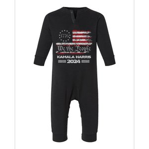 Kamala Harris 2024 Us Flag Democratic President Gift Infant Fleece One Piece