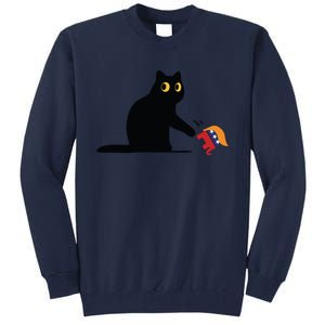 Kamala Harris 2024 Victory Black Cat Vs Elephant Trump Tall Sweatshirt