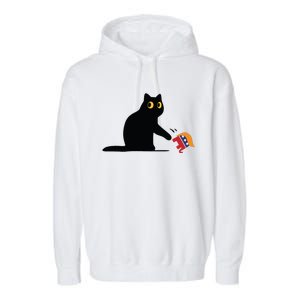 Kamala Harris 2024 Victory Black Cat Vs Elephant Trump Garment-Dyed Fleece Hoodie