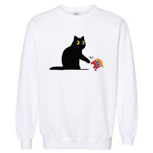 Kamala Harris 2024 Victory Black Cat Vs Elephant Trump Garment-Dyed Sweatshirt