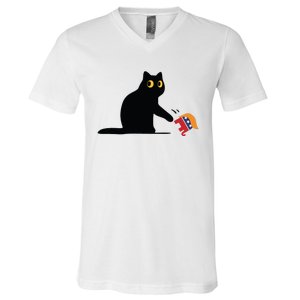 Kamala Harris 2024 Victory Black Cat Vs Elephant Trump V-Neck T-Shirt