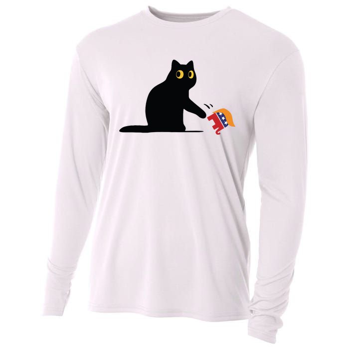 Kamala Harris 2024 Victory Black Cat Vs Elephant Trump Cooling Performance Long Sleeve Crew