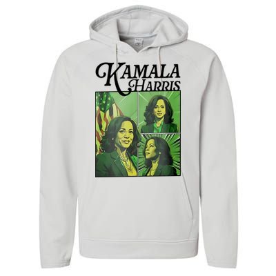 Kamala Harris 24 For The People Green Performance Fleece Hoodie